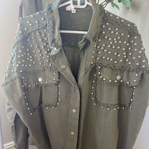 Elan Embellished Olive Jacket